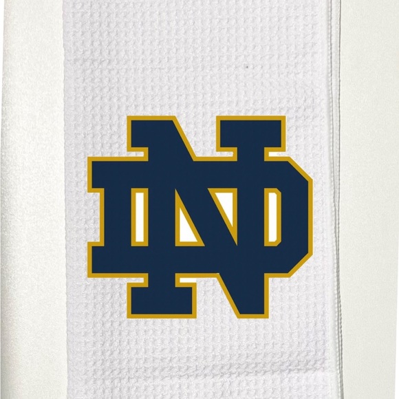 Notre Dame Golf Towel, 12 x 20, with carabiner, White - Picture 4 of 5